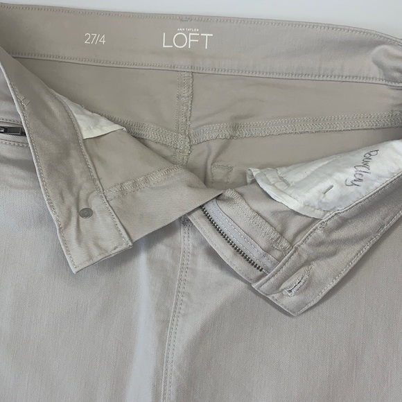 EUC Set of 3 Loft denim mini skirts  1-white distr 1- acid blue 1-khaki ALL sz 4 - Picture 3 of 16